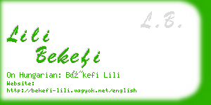 lili bekefi business card